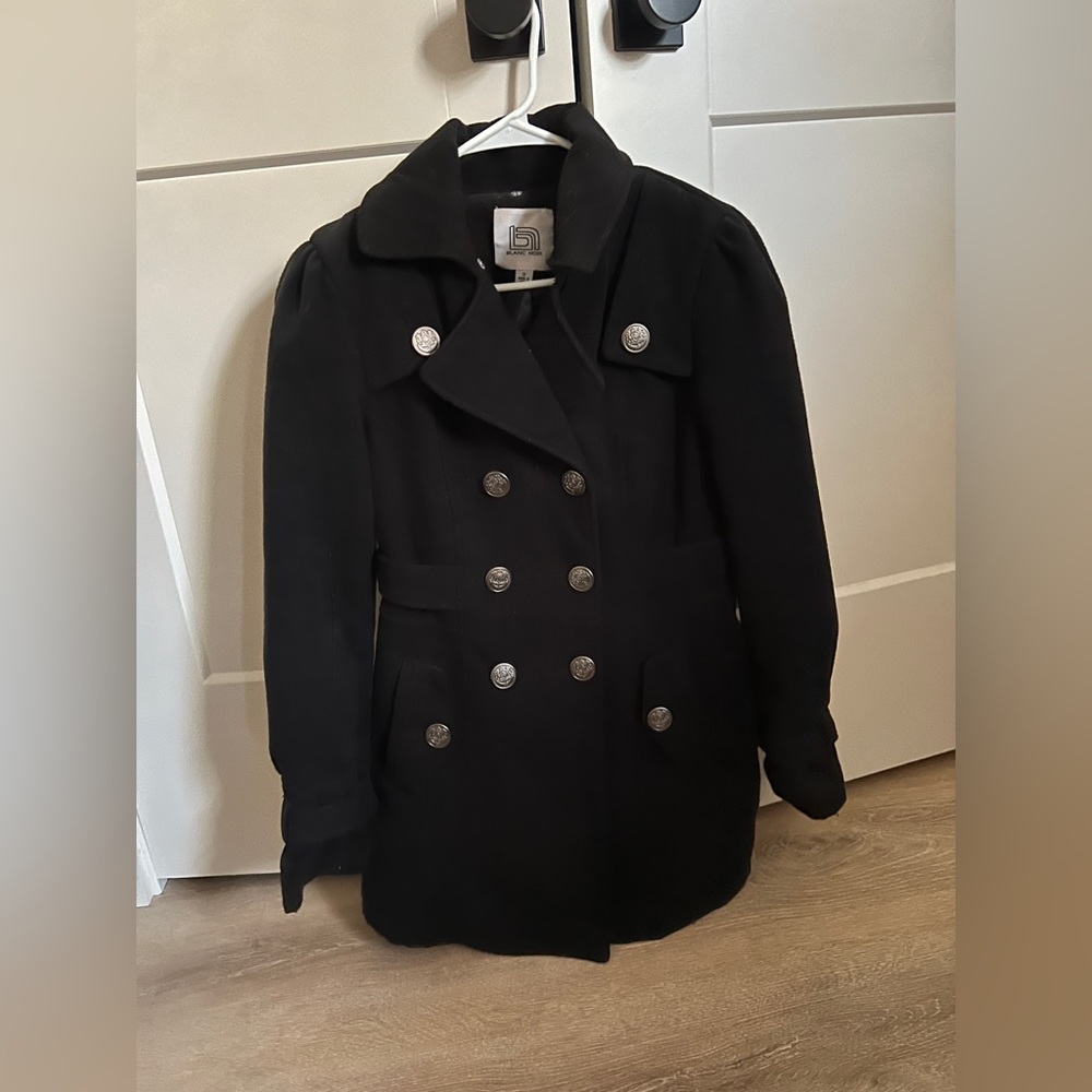 Blanc Noir Black Pea Coat